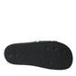 Dolce & Gabbana Chic Logo-Embossed Black Slides for Elegant Comfort