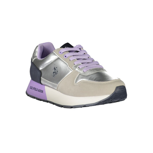 U.S. POLO ASSN. Silver Polyester Women Sneaker