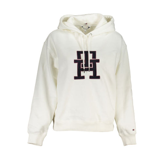 Tommy Hilfiger "White Cotton Women Sweater with Hood"