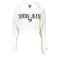 Tommy Hilfiger Chic White Hooded Sweatshirt with Logo Embroidery