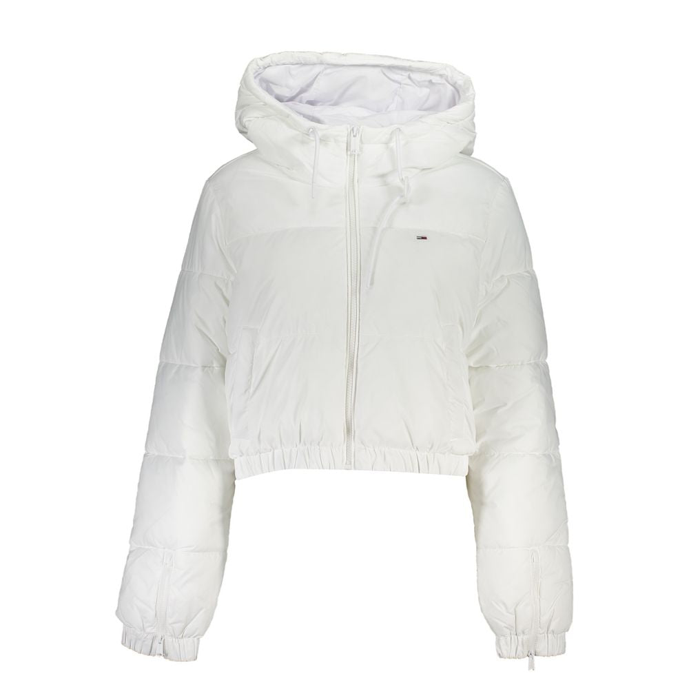 Tommy Hilfiger Elegant White Hooded Jacket - Sustainable Chic