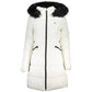 Calvin Klein Elegant Long Sleeve Jacket with Fur-Trimmed Hood