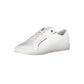 Tommy Hilfiger Elegant White Lace-Up Sneakers with Contrast Detail