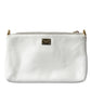 Dolce & Gabbana Embroidered Floral Leather Clutch with Chain Strap