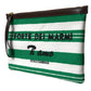 Dolce & Gabbana Elegant Striped Leather-Trim Pouch