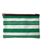 Dolce & Gabbana Elegant Striped Leather-Trim Pouch