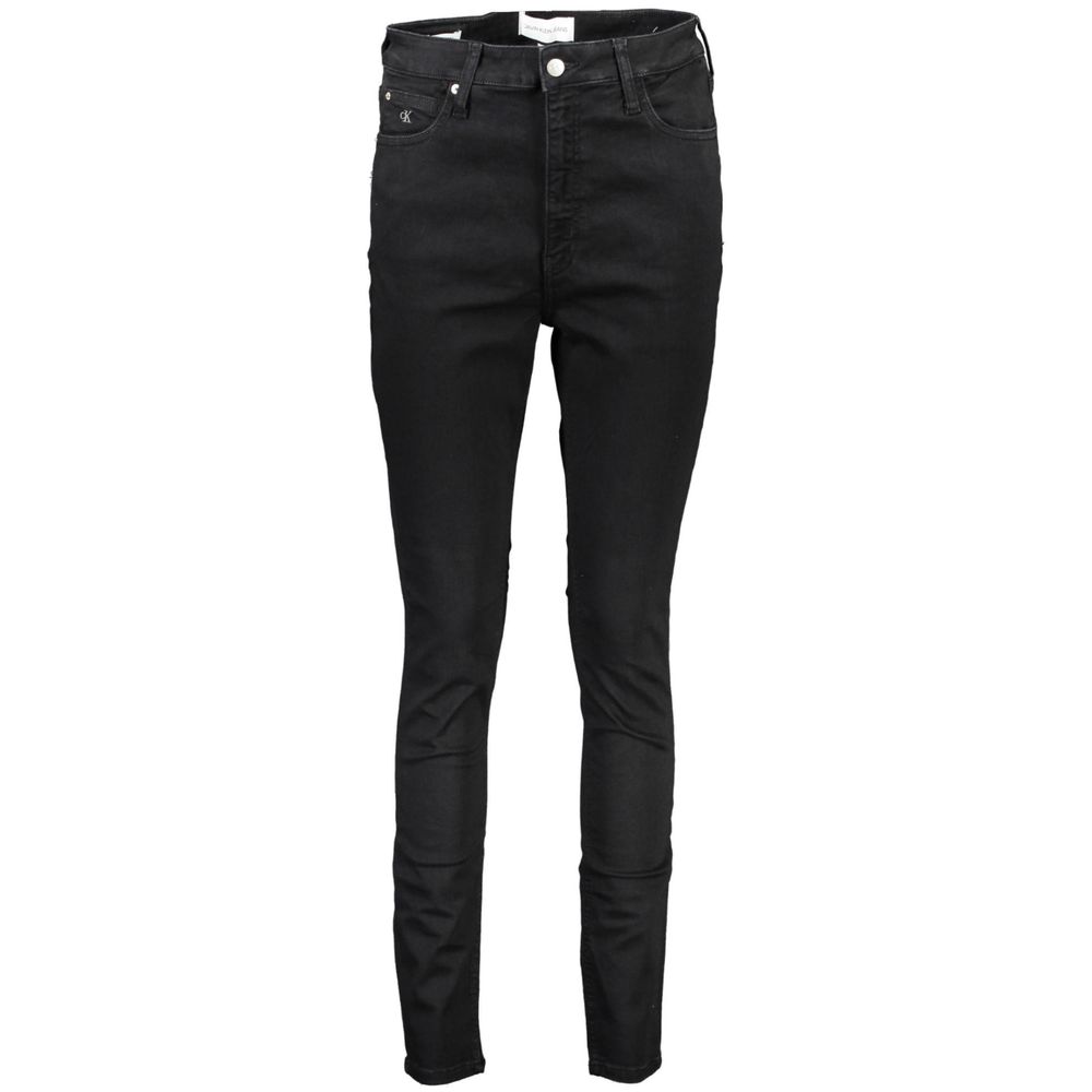 Calvin Klein Elegant Embroidered Black Stretch Jeans