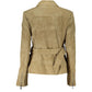 Guess Jeans Elegant Long Sleeve Beige Jacket