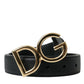 Dolce & Gabbana Elegant Black Leather Waist Belt