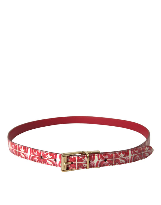 Dolce & Gabbana Elegant Red Calfskin Waist Belt