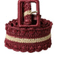 Dolce & Gabbana Maroon Elegance Canvas Waist Belt