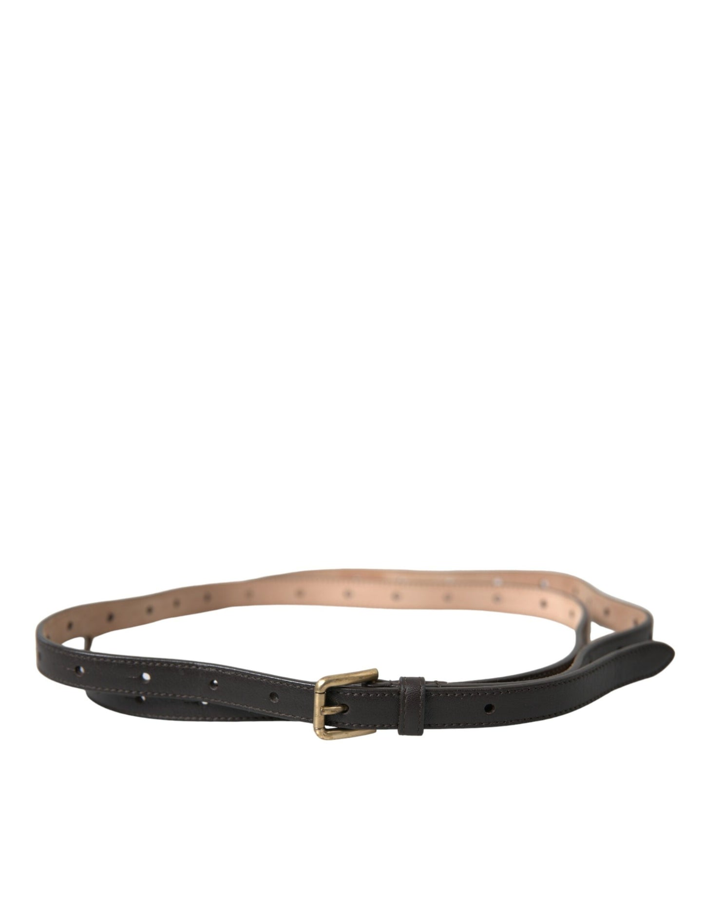 Dolce & Gabbana Elegant Dark Brown Leather Waist Belt