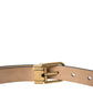 Dolce & Gabbana Elegant Black Leather Waist Belt with Logo Buckle