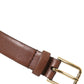 Dolce & Gabbana Elegant Brown Calf Leather Waist Belt