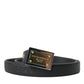 Dolce & Gabbana Elegant Black Leather Waisted Belt