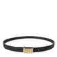 Dolce & Gabbana Elegant Black Leather Waisted Belt