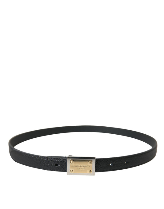 Dolce & Gabbana Elegant Black Leather Waisted Belt