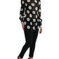 Dolce & Gabbana Silk Collared Button-Up Blouse in Black & White