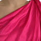 Dolce & Gabbana Elegant Fuchsia Silk One-Shoulder Wrap Dress