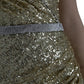 Dolce & Gabbana Golden Sequin Evening Dress with Silk Blend Lining