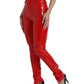 Dolce & Gabbana Chic Red High Waist Skinny Pants