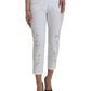 Dolce & Gabbana Elegant White Tapered Mid Waist Pants