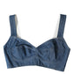 Dolce & Gabbana Elegant Blue Bustier Crop Top