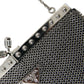 Prada Elegant Silver Mesh Shoulder Evening Bag