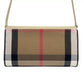 Burberry Hannah Small House Check Coca Leather Crossbody Bag