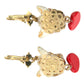 Dolce & Gabbana Gold Brass Heart Dog Red Crystal Dangling Earrings