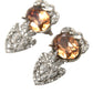 Dolce & Gabbana Orange Crystal Screw Back 925 Sterling Silver Earrings