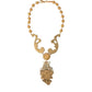 Dolce & Gabbana Gold Brass Angel Floral Beaded Embellished Necklace