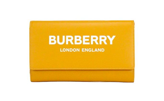 Burberry Hazelmere Printed Logo Leather Light Copper Orange Wallet Crossbody Bag