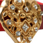 Dolce & Gabbana Red Leather Gold Heart Metal Buckle Belt