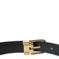 Dolce & Gabbana Brown White Zebra Pony Hair Gold Buckle Belt