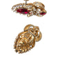 Dolce & Gabbana Sterling Silver Gold Plated Red Crystals Jewelry Earrings