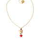 Dolce & Gabbana Gold Brass Chain Dog Heart Pendant Charm Necklace