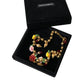 Dolce & Gabbana Multicolor Roses Crystals Gold Ball Chain Necklace