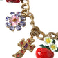 Dolce & Gabbana Gold Chain Rose Cross Strawberry Star Pendant Necklace