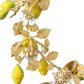 Dolce & Gabbana Gold Brass Chain Crystal Lemon Lily Pendant Necklace