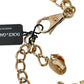 Dolce & Gabbana Gold Brass Chain Crystal Lemon Lily Pendant Necklace