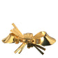 Dolce & Gabbana Gold Tone Brass Bow Crystal Women Hair Clip