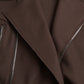 Dolce & Gabbana Brown Coat Short Biker Wool Jacket