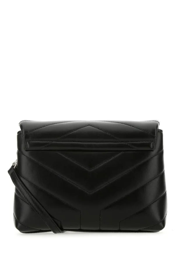 Saint Laurent Black Leather Toy Loulou Crossbody Bag