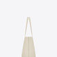 Saint Laurent White Calf Leather Tote Shoulder Bag