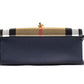 Burberry Macken Small Ink Blue House Check Derby Grain Leather Crossbody Bag