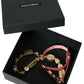 Dolce & Gabbana Pink Leather Crystal Chain Embellished Belt