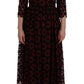 Dolce & Gabbana Elegant Red Floral Shift Midi Dress