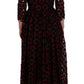 Dolce & Gabbana Elegant Red Floral Shift Midi Dress