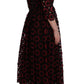 Dolce & Gabbana Elegant Red Floral Shift Midi Dress